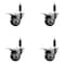 Service Caster 3'' Maroon Poly Swivel 1'' Expanding Stem Caster Set Total Lock Brake, 4PK SCC-EXTTL20S314-PPUB-MRN-1-4 - alternate 1